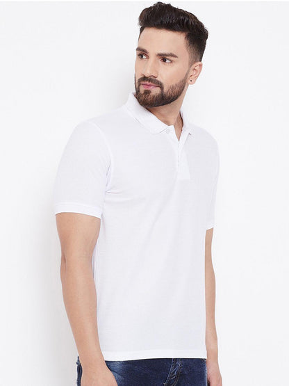 Cotton Blend Solid Half Sleeves Polo T-Shirt